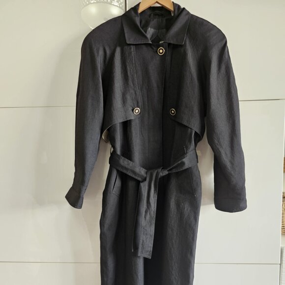 Stylish Black Long Trench Coat – Belted, Lightweight & Chic - Picture 2 of 15